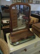 VICTORIAN MAHOGANY FRAMED DRESSING TABLE MIRROR TOGETHER WITH A PAINTED 1920S FRAMELESS MIRROR (2)