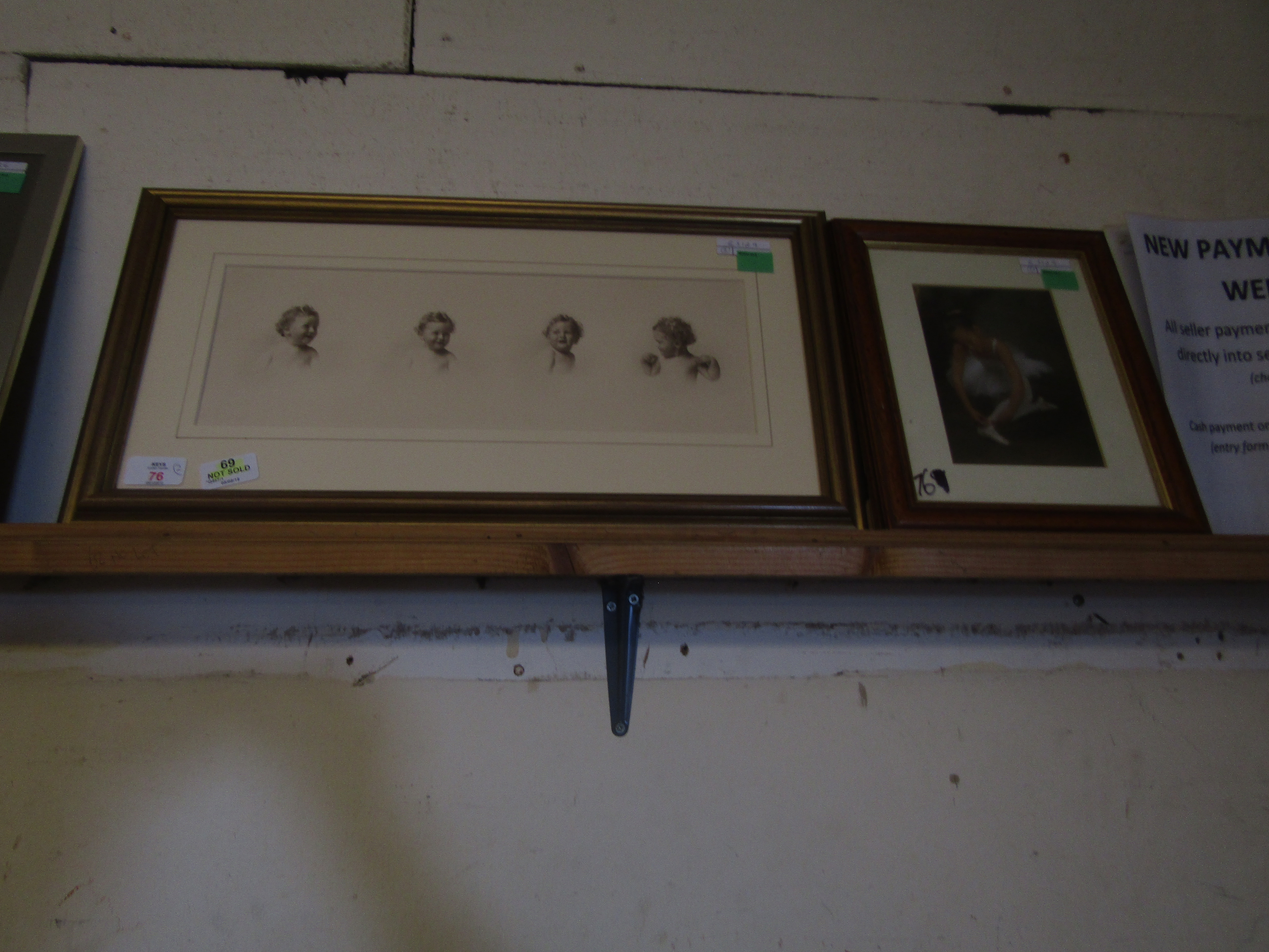 FRAMED PICTURE OF A BALLERINA TOGETHER WITH A PORTRAIT OF A CHILD