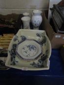 AYNSLEY WILD TUDOR VASES, TEA ROSE ORIENTAL IVORY WASH BOWL, PLATES ETC