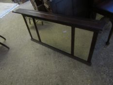 MAHOGANY FRAMED OVERMANTEL MIRROR WITH REEDED DETAIL