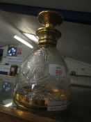 GOOD QUALITY BOHEMIAN GILT AND CUT GLASS DECANTER