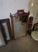 TEAK FRAMED INLAID WALL MIRROR