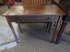 19TH CENTURY MAHOGANY SIDE TABLE WITH FAUX DRAWER ON FOUR SQUARE LEGS