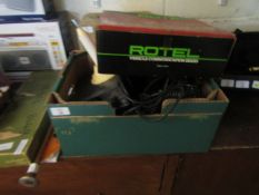 BOX CONTAINING A ROTEL RVC-220 RADIO ETC, TOGETHER WITH A BAND TRANSCEIVER