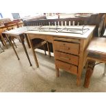 VINTAGE DESK WITH FOLDING EXTENSION, LENGTH 94CM