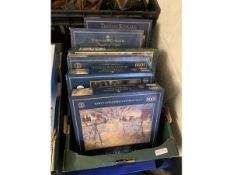 BOX OF QUANTITY OF VARIOUS THOMAS KINKADE JIGSAW PUZZLES