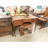 LEATHER TOPPED REPRODUCTION BUREAU, WIDTH APPROX 102CM
