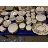 LARGE QUANTITY OF GOODE GILT TRIMMED DINNER SERVICE INCLUDING TUREENS, SOUP BOWLS, MEAT PLATES ETC
