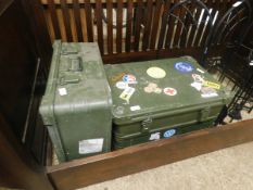 TWO METAL POSSIBLY MILITARY FLIGHT CASES