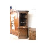 ART NOUVEAU MAHOGANY MIRROR DOOR WARDROBE WITH COPPER PRESSED PANELS WITH FULL WIDTH DRAWER TO BASE