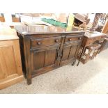 DARK WOOD MODERN SIDEBOARD, APPROX 124CM WIDE