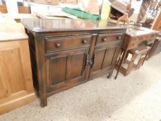 DARK WOOD MODERN SIDEBOARD, APPROX 124CM WIDE