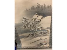 JAPANESE SCROLL PICTURE DEPICTING A SNOWY LANDSCAPE