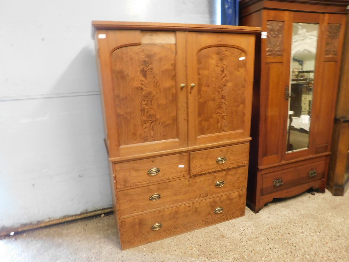 VINTAGE PINE LINEN PRESS, 127CM WIDE