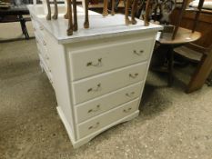 NARROW WHITE PAINTED CHEST OF DRAWERS WIDTH 67CM