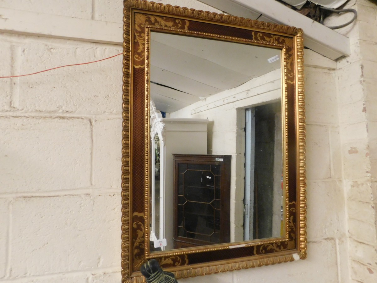 RECTANGULAR MIRROR IN ORNATE GILT FINISHED FRAME, APPROX 66 X 85CM