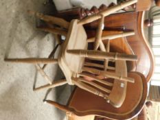TWO WOODEN KITCHEN CHAIRS