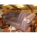 UPHOLSTERED TWO SEATER LEATHER SOFA APPROX 230CM WIDTH