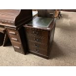 REPRODUCTION LEATHER TOPPED WOODEN FILING CABINET