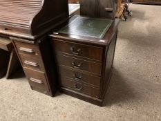 REPRODUCTION LEATHER TOPPED WOODEN FILING CABINET