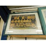 FRAMED PRINT “TEAM OF LEGENDS” NORWICH CITY FOOTBALL CLUB, 48 X 67CM