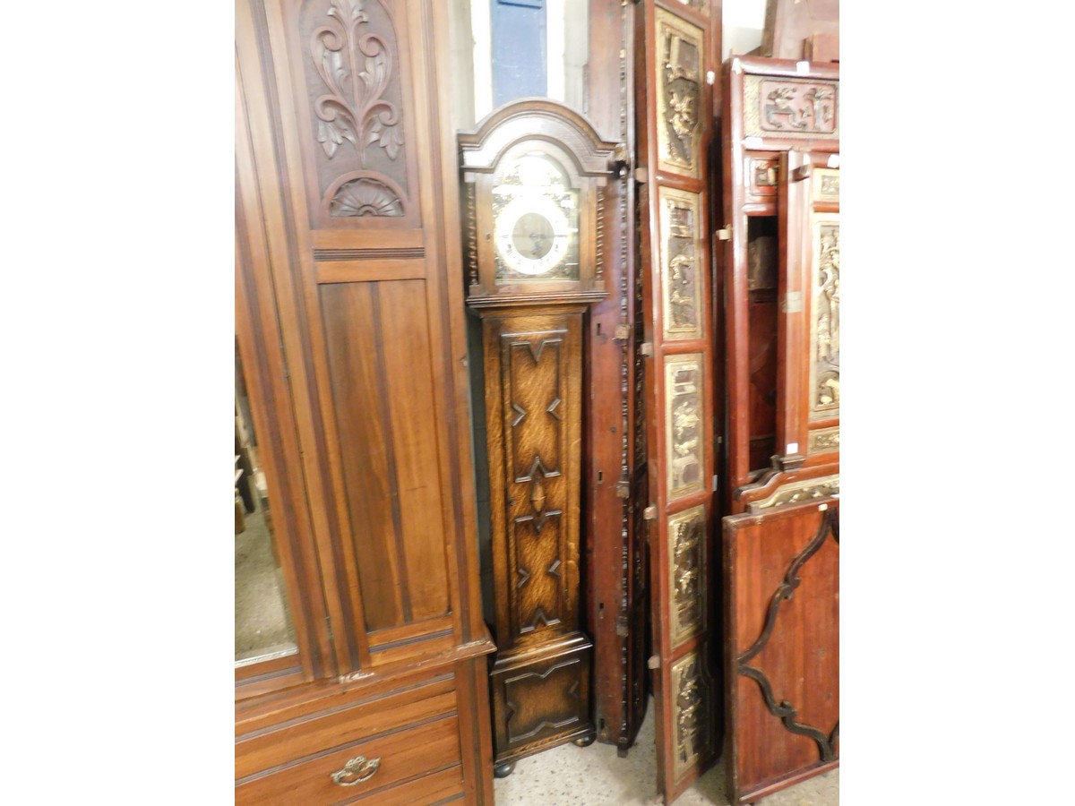 MID-20TH CENTURY OAK CASED LONGCASE CLOCK, HEIGHT APPROX 172CM