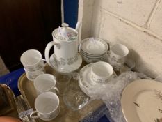 TRAY OF PARAGON FLORAL DECORATED COFFEE SET ETC