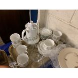 TRAY OF PARAGON FLORAL DECORATED COFFEE SET ETC