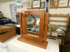 MODERN PINE FRAMED DRESSING TABLE MIRROR