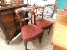 SET OF FOUR MAHOGANY UPHOLSTERED DINING CHAIRS