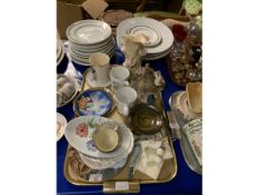 THREE TRAYS OF VARIOUS CERAMICS INCLUDING RADFORD BOWLS TOGETHER WITH A QUANTITY OF VARIOUS