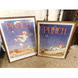 TWO FRAMED PUNCH PRINTS