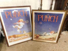 TWO FRAMED PUNCH PRINTS