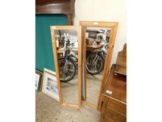 TWO THREE QUARTER LENGTH PINE FRAMED MIRRORS