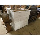 WHITE PAINTED CHEST OF DRAWERS, WIDTH 85CM