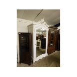 LARGE ORNATELY CARVED MIRROR FRONT ARMOIRE, WIDTH APPROX 110CM X 234CM HIGH