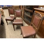 SET OF SIX CARVED DINING CHAIRS