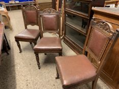 SET OF SIX CARVED DINING CHAIRS