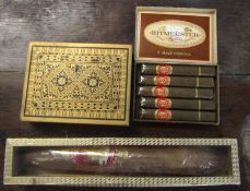 Group of cigars including five Ritmeester half coronas, a further tin box of half coronas and a