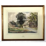 Jessie Pym, watercolour, Cottage in a landscape, 24 x 34cm