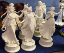 Collection of figurines from The Dancing Hours collection, all numbered from a limited edition of