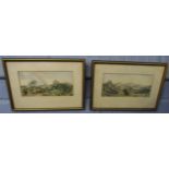 E Chaplin, signed pair of watercolours, "Bryn-Glas" and "A companion", 9 x 19cm (2)