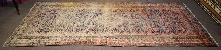 Vintage Caucasian style wool rug, 158 x 312cm