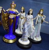 Collection of Coalport figures all limited edition, one of the Queen of Sheba, one of Delilah,