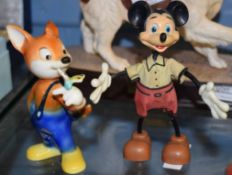 Walt Disney Productions model of Mickey Mouse together with a further Disney character made by