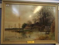 Henry Charles Fox, RBA, signed and dated 1905, watercolour, "Mapledurham Mill", 52 x 75cm