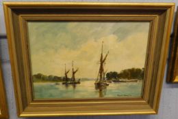 Ronald Crampton, signed oil on board, "River Orwell, Suffolk", 23 x 33cm