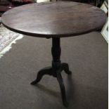 19th century oak circular pedestal table (a/f), 62cm diam