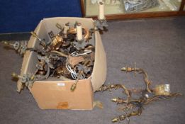 Collection of various early 20th century and later two-branch and other wall sconces