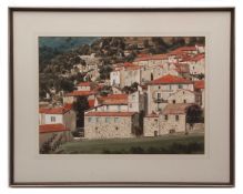 AR Michel Desrochers (born 1938) "Olargues Herault/France", watercolour, signed lower left and